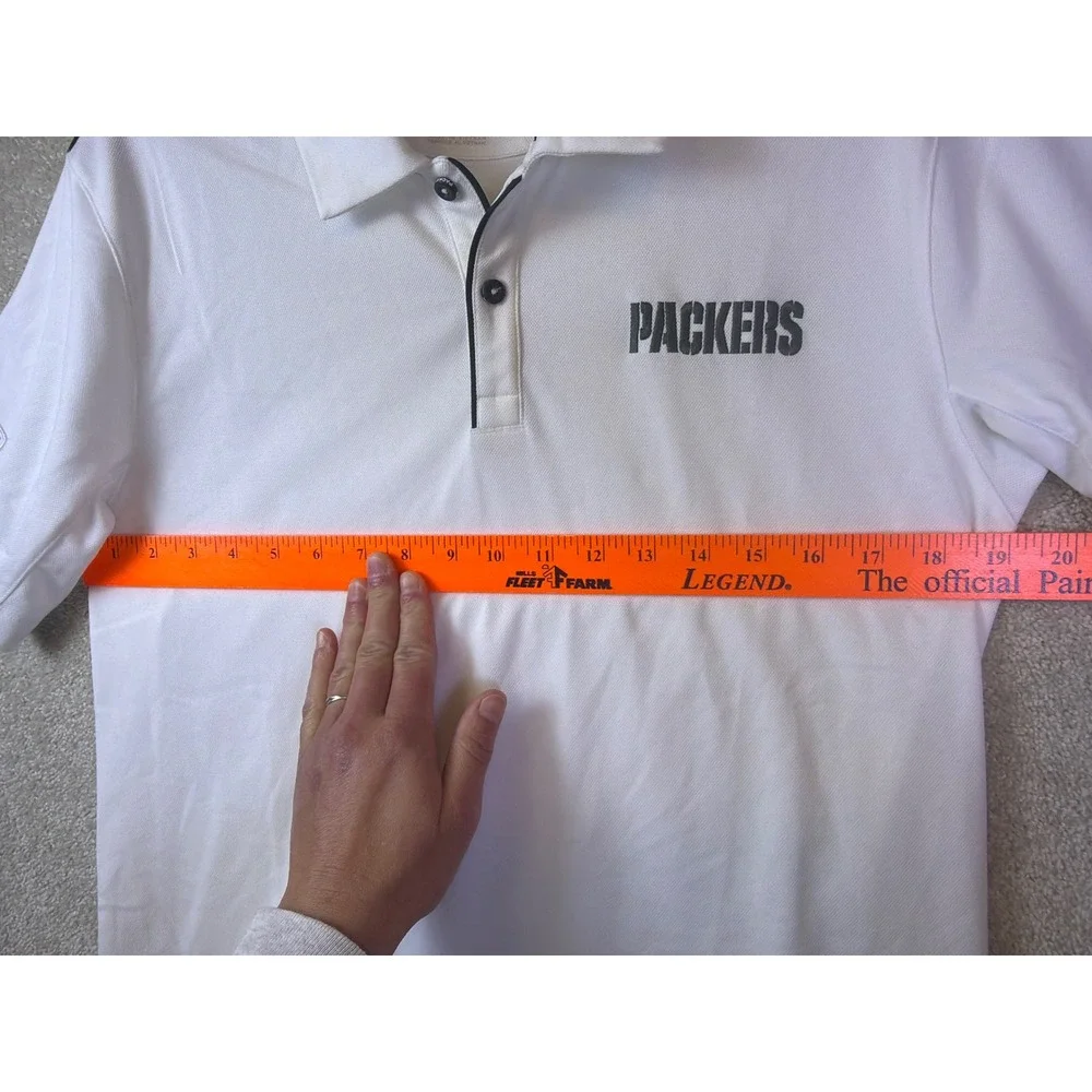 Green Bay Packers Nike Polo Shirt Men's Small White Training Dri-Fit‎ On-Field